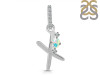 Opal & White Topaz Alphabet X Pendant OPL-RDA-50.