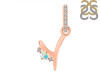 Opal & White Topaz Alphabet Y Pendant OPL-RDA-51.