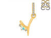 Opal & White Topaz Alphabet Y Pendant OPL-RDA-51.