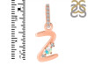 Opal & White Topaz Alphabet Z Pendant OPL-RDA-52.