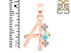 Opal & White Topaz Alphabet A Pendant OPL-RDA-53.