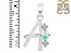 Opal & White Topaz Alphabet A Pendant OPL-RDA-53.