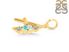 Opal & White Topaz Alphabet A Pendant OPL-RDA-53.