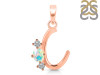 Opal & White Topaz Alphabet C Pendant OPL-RDA-55.