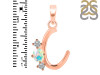 Opal & White Topaz Alphabet C Pendant OPL-RDA-55.