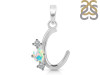 Opal & White Topaz Alphabet C Pendant OPL-RDA-55.