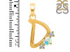 Opal & White Topaz Alphabet D Pendant OPL-RDA-56.