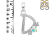 Opal & White Topaz Alphabet D Pendant OPL-RDA-56.