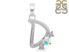 Opal & White Topaz Alphabet D Pendant OPL-RDA-56.