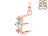 Opal & White Topaz Alphabet E Pendant OPL-RDA-57.
