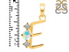 Opal & White Topaz Alphabet E Pendant OPL-RDA-57.
