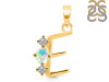 Opal & White Topaz Alphabet E Pendant OPL-RDA-57.