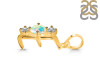 Opal & White Topaz Alphabet E Pendant OPL-RDA-57.