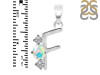 Opal & White Topaz Alphabet F Pendant OPL-RDA-58.