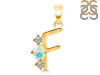 Opal & White Topaz Alphabet F Pendant OPL-RDA-58.