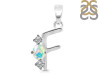 Opal & White Topaz Alphabet F Pendant OPL-RDA-58.