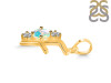 Opal & White Topaz Alphabet F Pendant OPL-RDA-58.