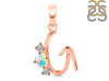 Opal & White Topaz Alphabet G Pendant OPL-RDA-59.