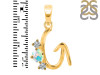 Opal & White Topaz Alphabet G Pendant OPL-RDA-59.