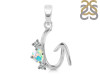 Opal & White Topaz Alphabet G Pendant OPL-RDA-59.