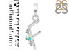 Opal & White Topaz Alphabet F Pendant OPL-RDA-6.