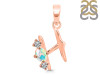 Opal & White Topaz Alphabet H Pendant OPL-RDA-60.