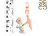 Opal & White Topaz Alphabet H Pendant OPL-RDA-60.