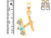 Opal & White Topaz Alphabet H Pendant OPL-RDA-60.