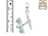 Opal & White Topaz Alphabet H Pendant OPL-RDA-60.