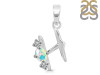Opal & White Topaz Alphabet H Pendant OPL-RDA-60.