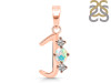 Opal & White Topaz Alphabet J Pendant OPL-RDA-62.