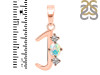 Opal & White Topaz Alphabet J Pendant OPL-RDA-62.