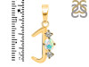 Opal & White Topaz Alphabet J Pendant OPL-RDA-62.