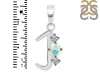 Opal & White Topaz Alphabet J Pendant OPL-RDA-62.