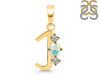 Opal & White Topaz Alphabet J Pendant OPL-RDA-62.