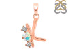 Opal & White Topaz Alphabet K Pendant OPL-RDA-63.