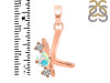 Opal & White Topaz Alphabet K Pendant OPL-RDA-63.