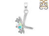 Opal & White Topaz Alphabet K Pendant OPL-RDA-63.
