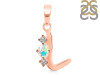 Opal & White Topaz Alphabet L Pendant OPL-RDA-64.