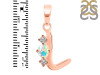 Opal & White Topaz Alphabet L Pendant OPL-RDA-64.