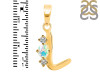 Opal & White Topaz Alphabet L Pendant OPL-RDA-64.