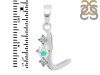Opal & White Topaz Alphabet L Pendant OPL-RDA-64.