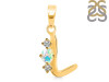 Opal & White Topaz Alphabet L Pendant OPL-RDA-64.