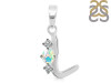 Opal & White Topaz Alphabet L Pendant OPL-RDA-64.