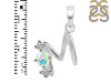 Opal & White Topaz Alphabet M Pendant OPL-RDA-65.