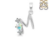 Opal & White Topaz Alphabet M Pendant OPL-RDA-65.