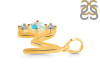 Opal & White Topaz Alphabet M Pendant OPL-RDA-65.