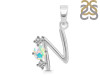 Opal & White Topaz Alphabet N Pendant OPL-RDA-66.