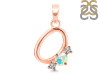 Opal & White Topaz Alphabet O Pendant OPL-RDA-67.