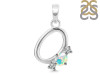 Opal & White Topaz Alphabet O Pendant OPL-RDA-67.